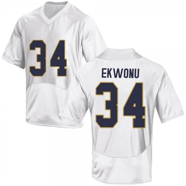 Osita Ekwonu Notre Dame Fighting Irish NCAA Men's #34 White Game College Stitched Football Jersey OXY3455CX